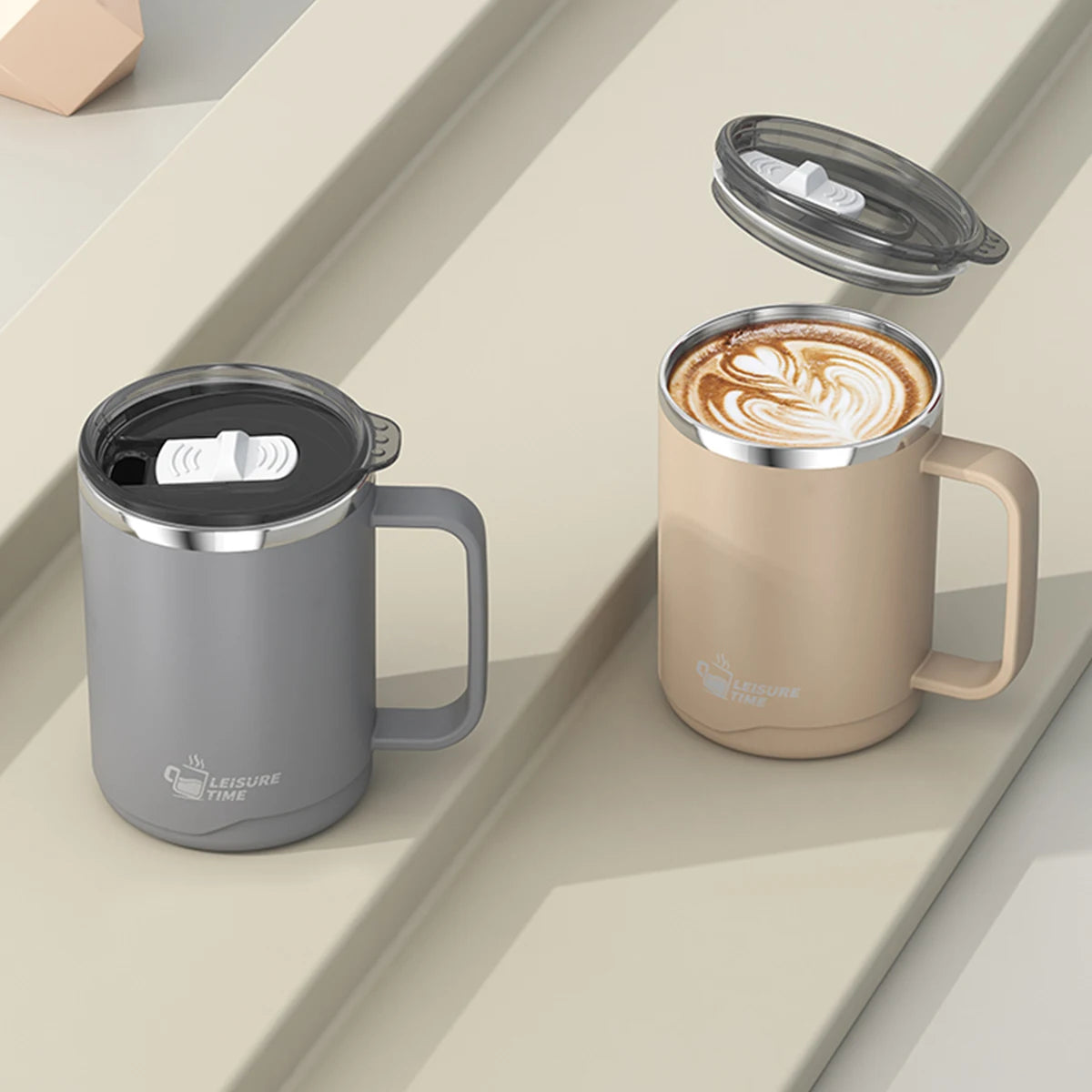 Double Wall Insulated Coffee Mug - Large Capacity with Handle