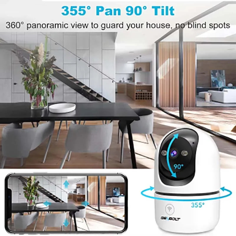 GENBOLT 2K Pet Camera - Smart Indoor Surveillance with Night Vision