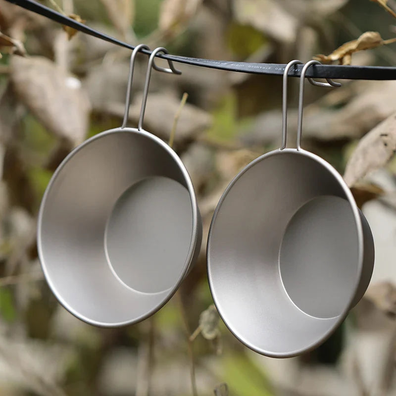 Tiartisan Ultralight Titanium Camping Bowl - 260ml with Fixed Handle