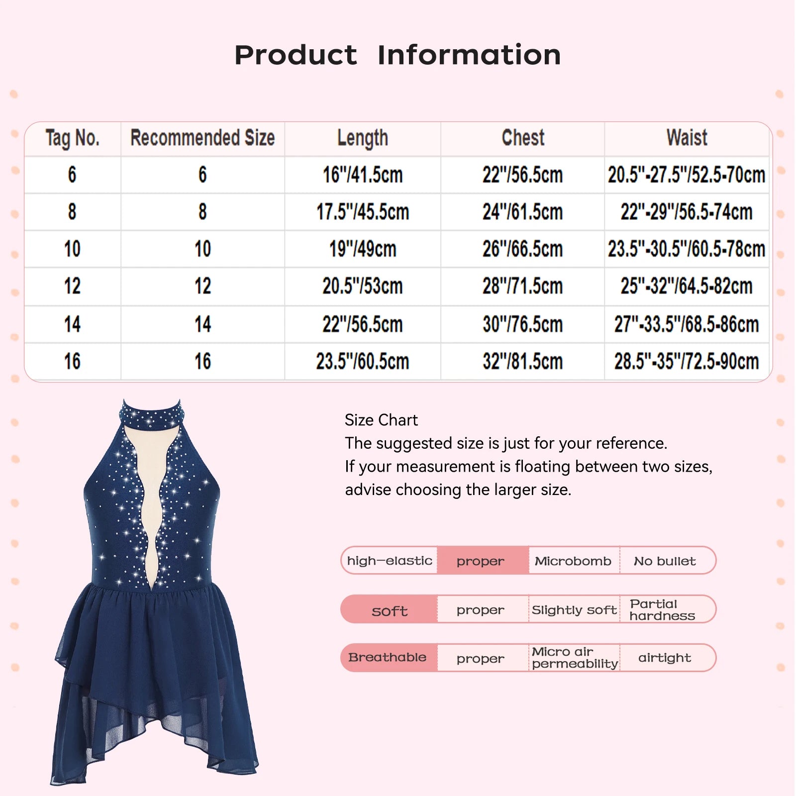 Rhinestone Dance Dress for Girls - Sleeveless Gymnastics Leotard