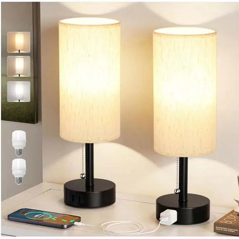 Modern Wireless Rechargeable Bedside Lamp with Dimmable Light