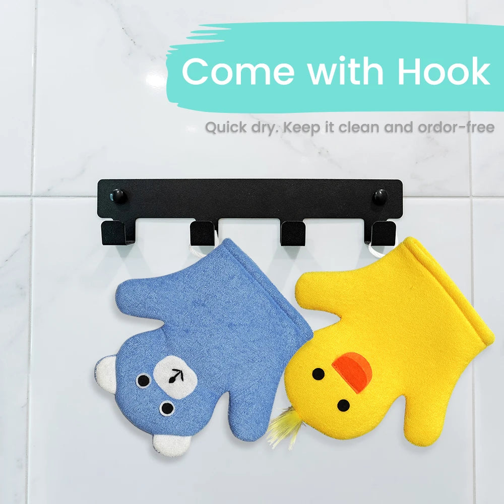 Cute Animal Shape Baby Bath Glove - Non-Slip Toddler Shower Sponge