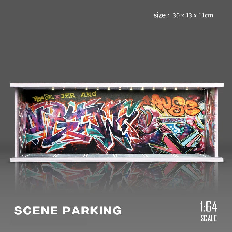 Vibrant LED Garage Scene Model 1:64 for Collector's Displays