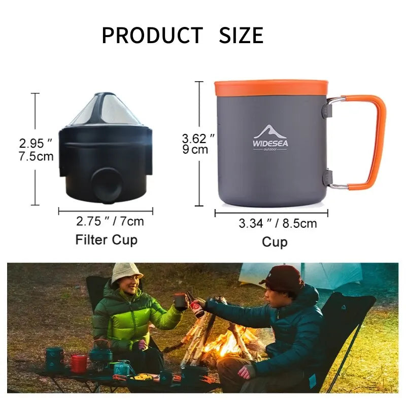 Widesea Outdoor Camping Coffee Cookware Set - Portable Stainless Steel