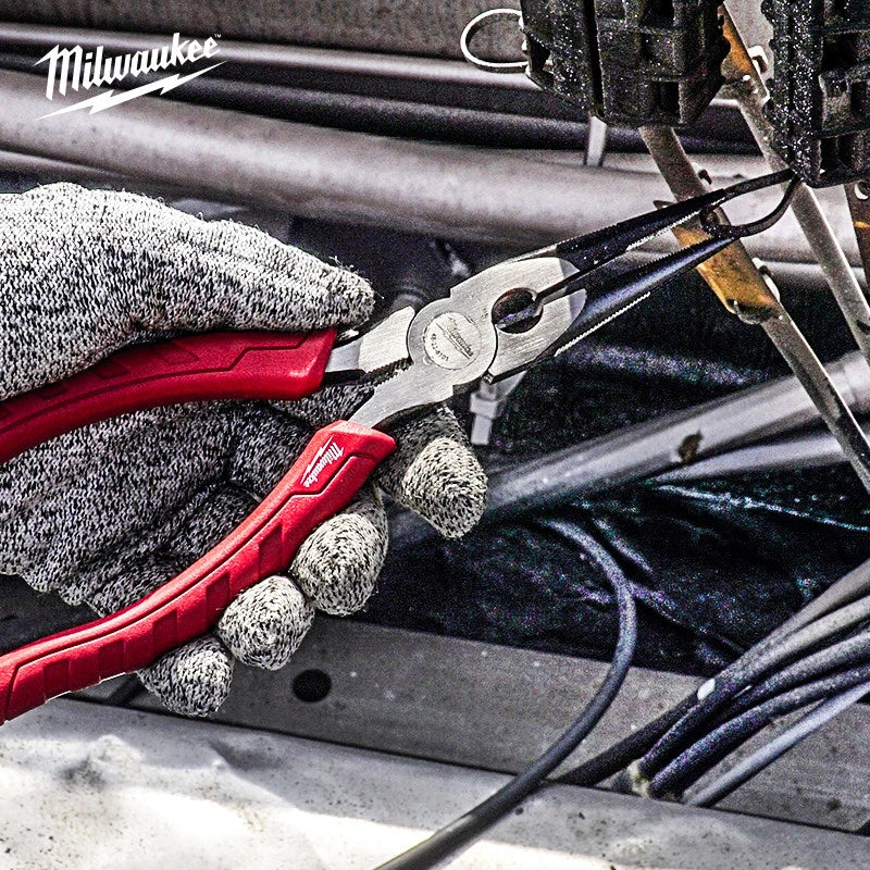Milwaukee 8-Inch Long Nose Pliers - Multi-Purpose Wire Stripping Tool