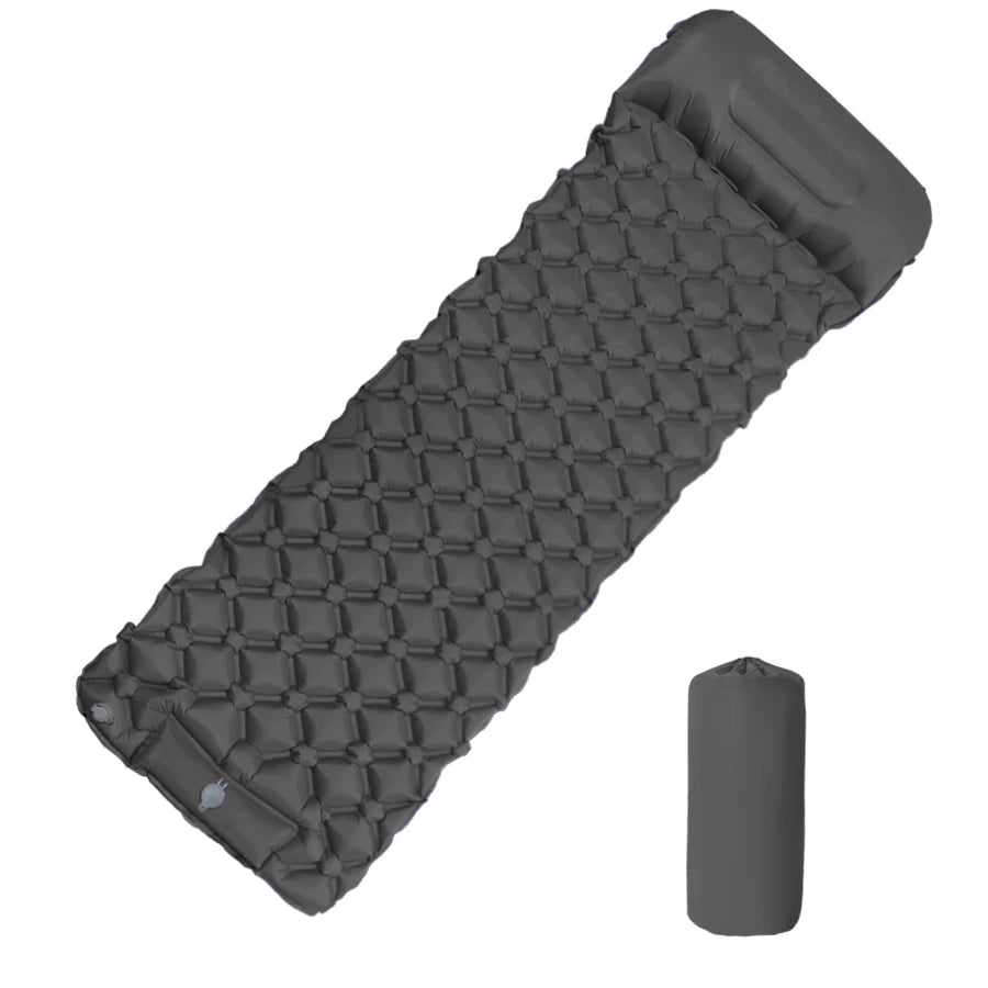 Ultralight Inflatable Camping Mattress with Built-In Pump & Pillows
