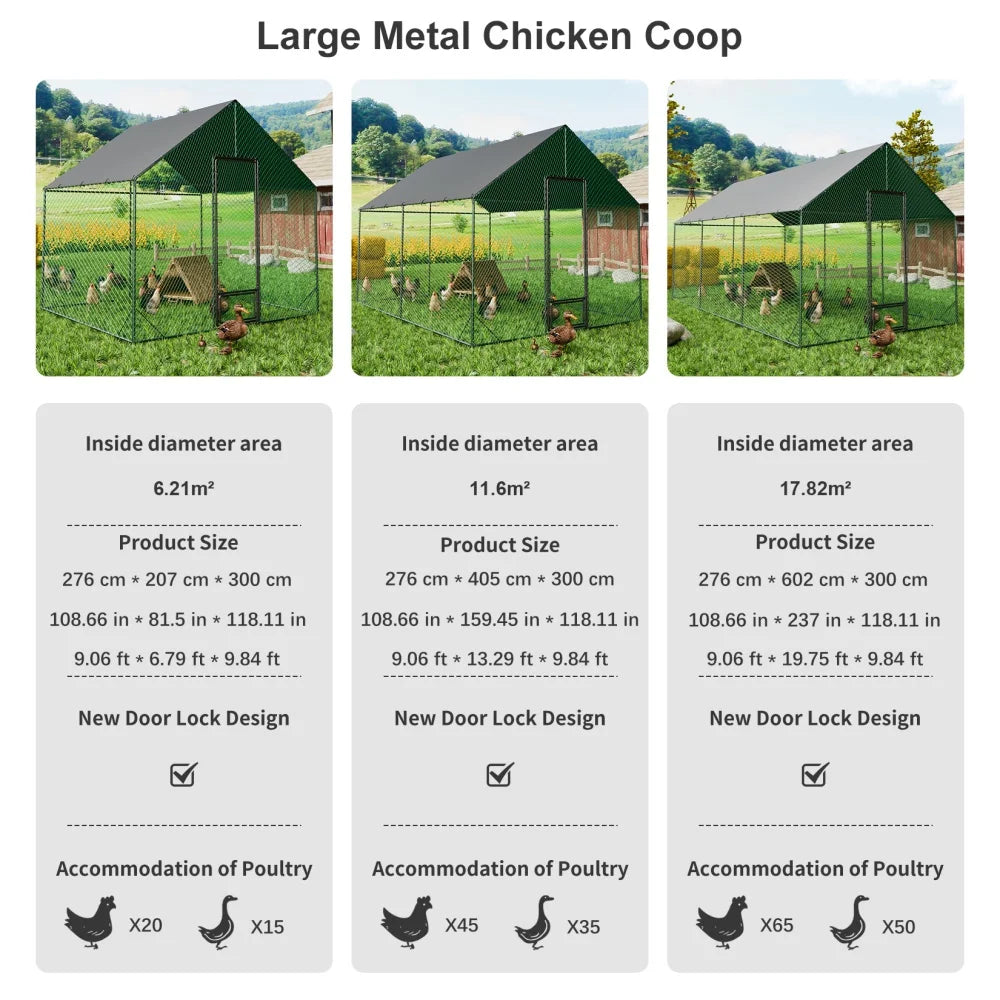 Heavy Duty XXL Chicken Coop with Waterproof Cover & Walk-In Design