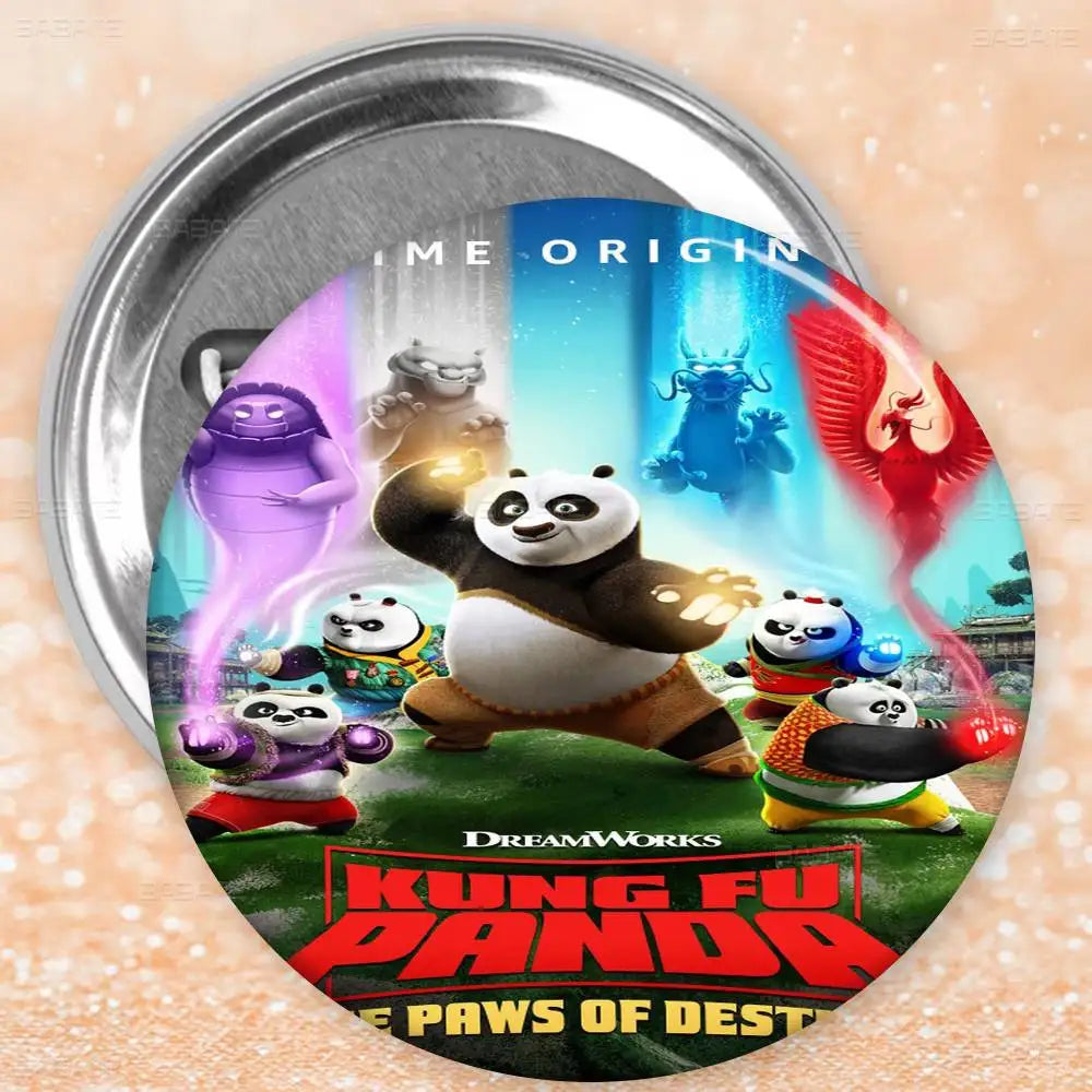 K-Kung F-Fu Panda Skateboard Brooch - Fun Collectible Badge
