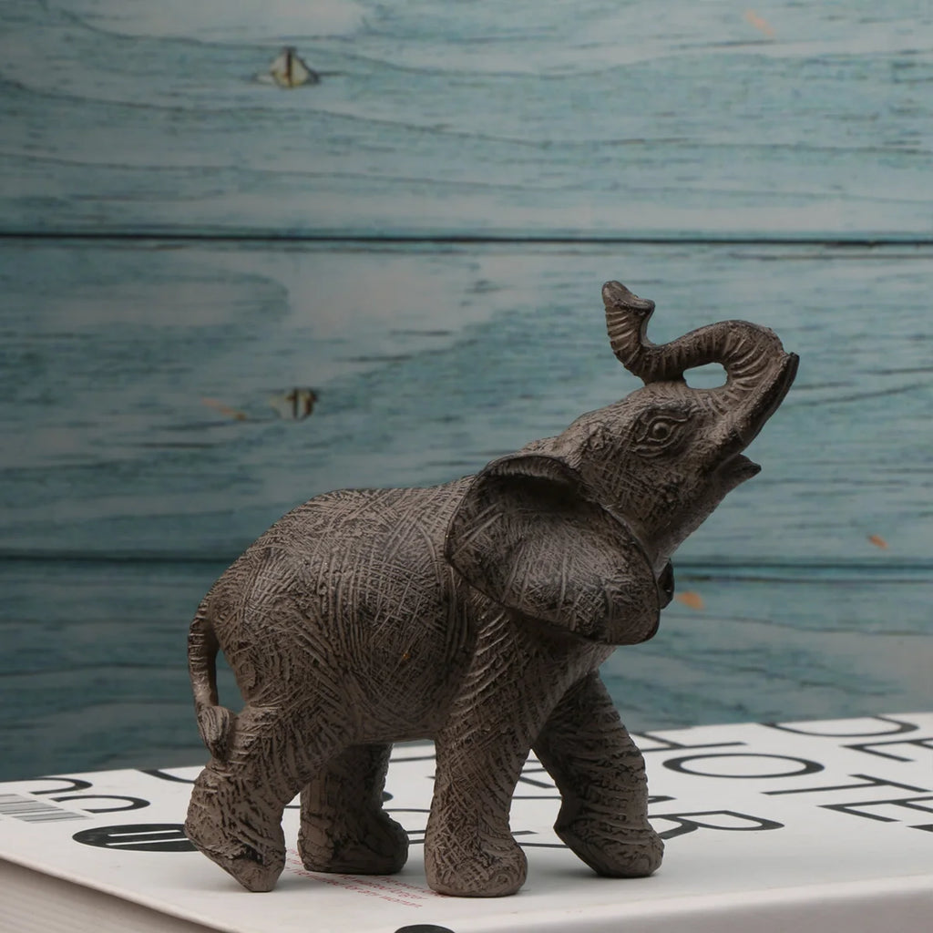 Elegant Elephant Statues for Home & Office Decor - Set of 2