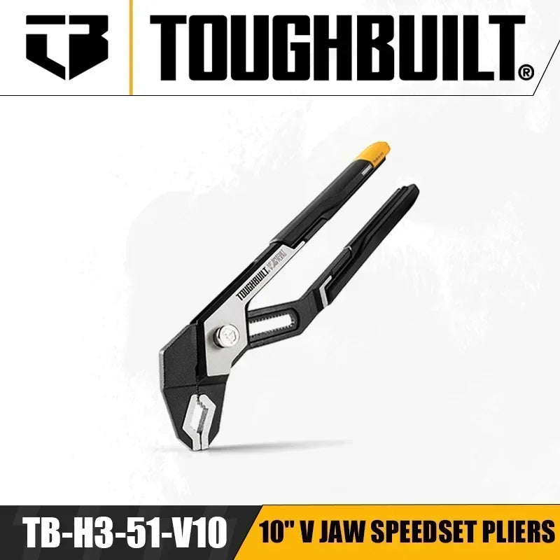 ToughBuilt SpeedSet V Jaw Pliers - 10" & 12" Versatile Hand Tools