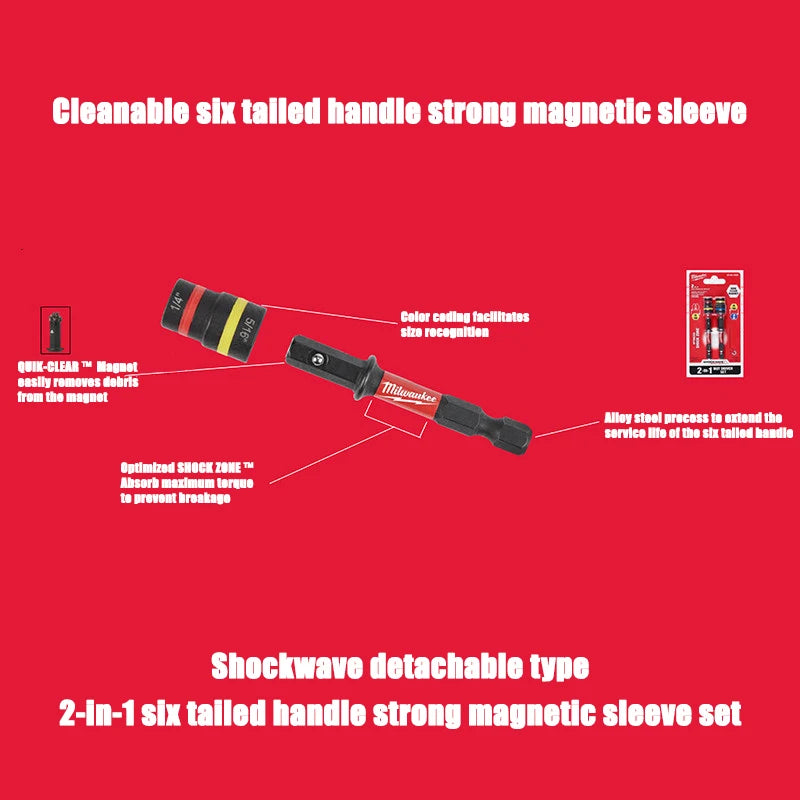 Milwaukee 2-Pack 2-in-1 Magnetic Nut Driver Set for Impact Drivers