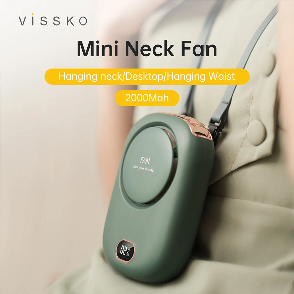 Vissko Adjustable Bladeless Neck Fan - Rechargeable & Hands-Free Cool