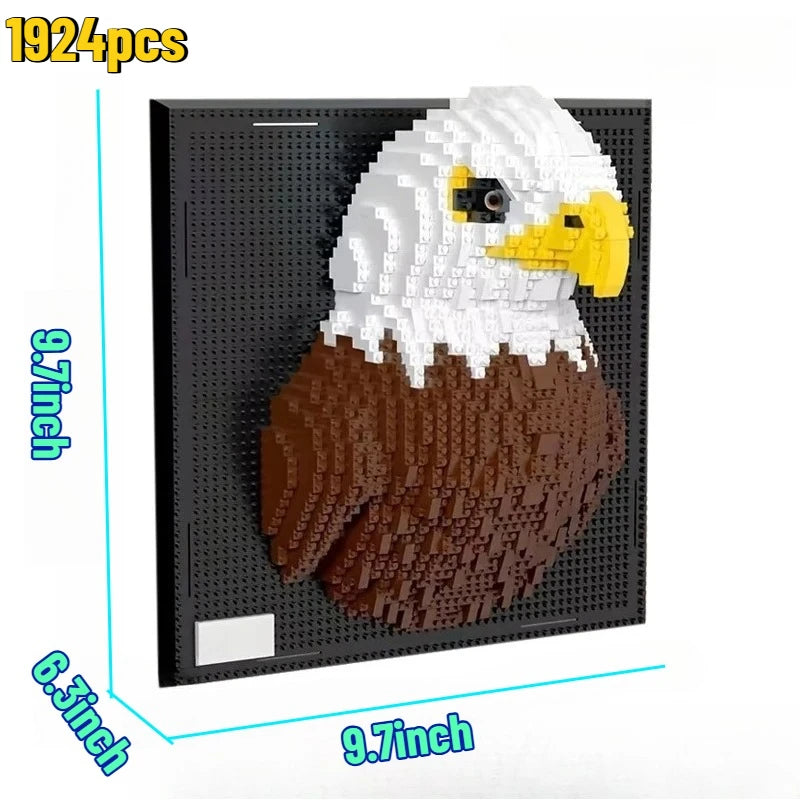 3D Animal DIY Building Block Art Set - Sharks, Eagles & Pandas