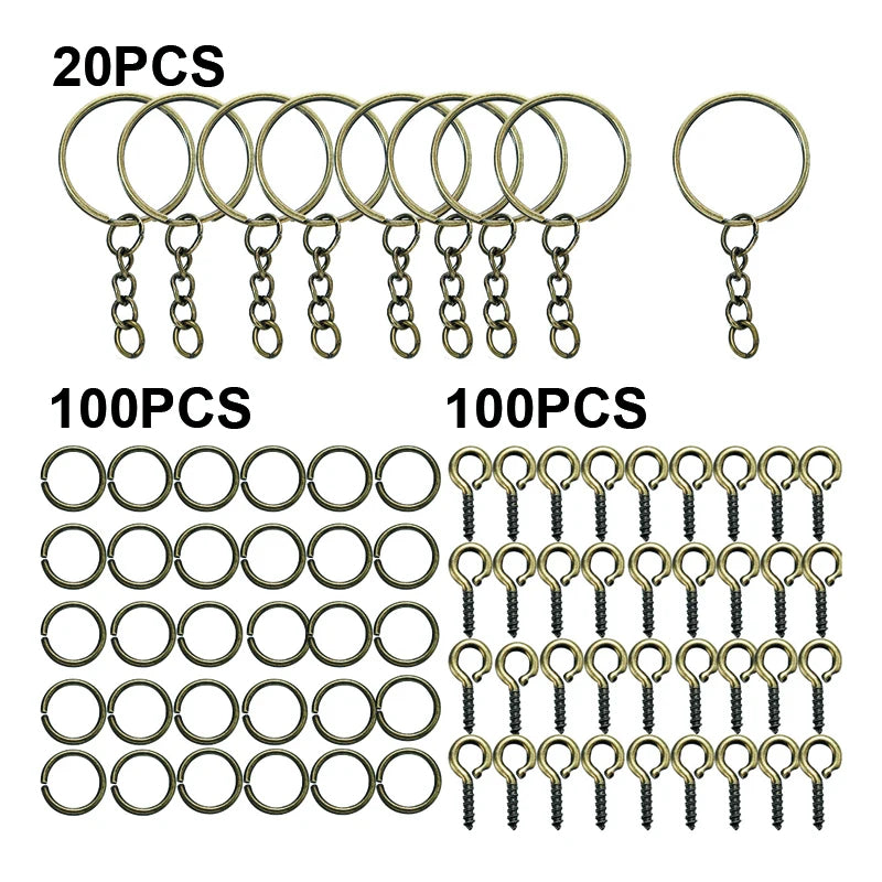 220pcs Keychain Making Supplies Kit - DIY Craft Jewelry Accessories