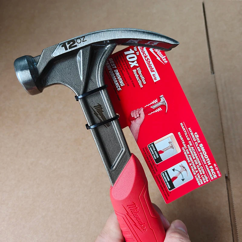 Milwaukee 12oz Smooth Face Hybrid Claw Finish Hammer - Versatile & Durable