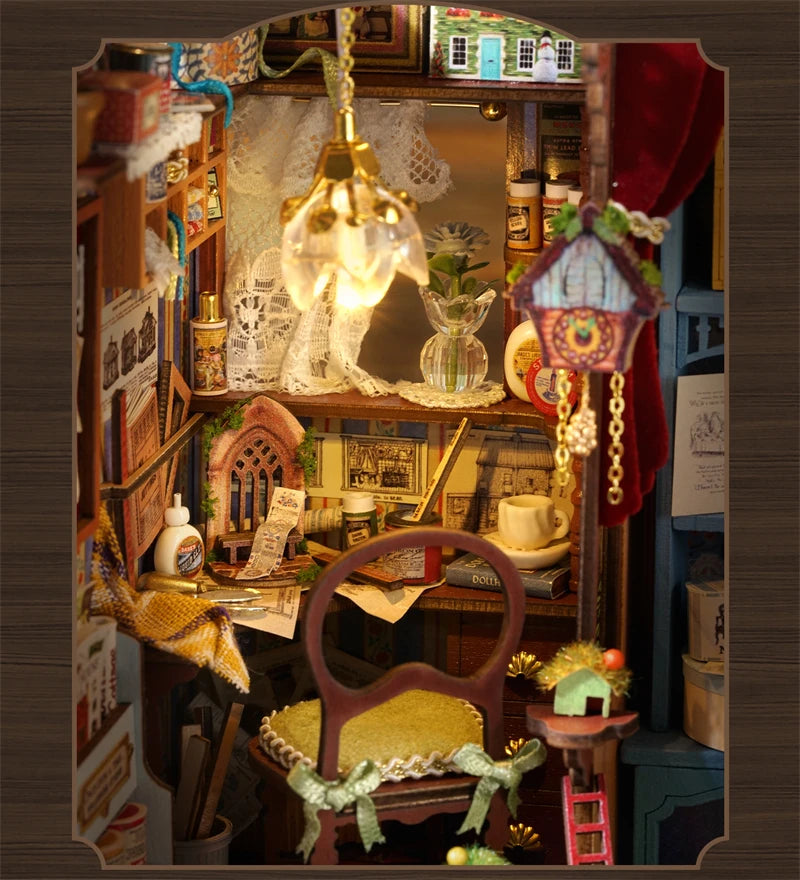 DIY Fairy-Tale Wonderhouse Wooden Miniature Dollhouse Kit with Furniture