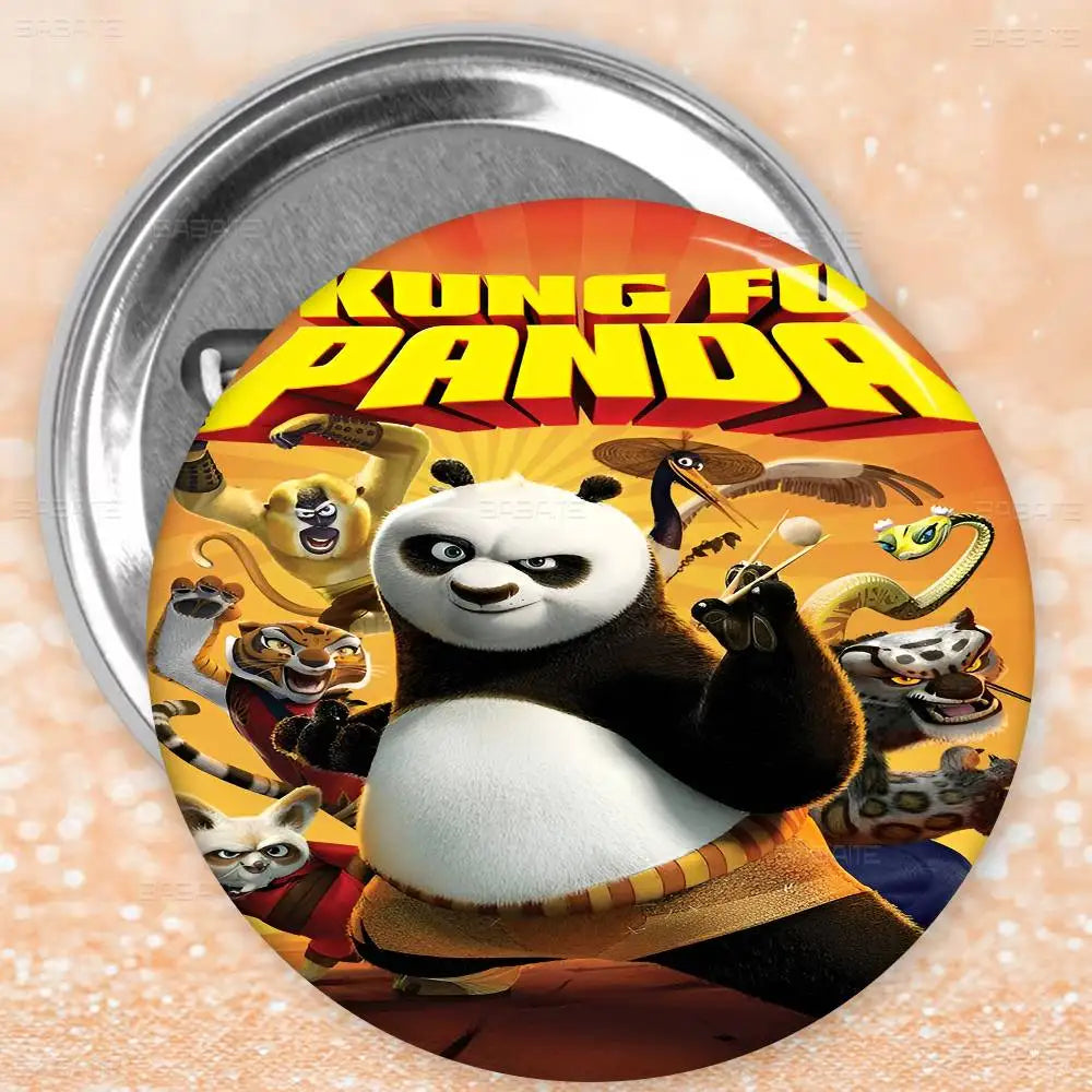 K-Kung Panda Movie Brooch | Fun Tinplate Badge for Collectors