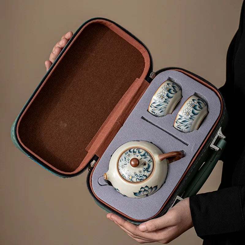 Elegant Portable Travel Tea Set - Anti-Scalding & Customizable