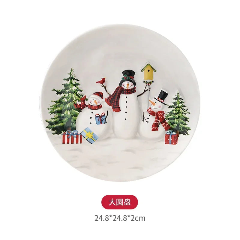 Adorable Christmas Snowman Ceramic Dish Set - Perfect Holiday Decor