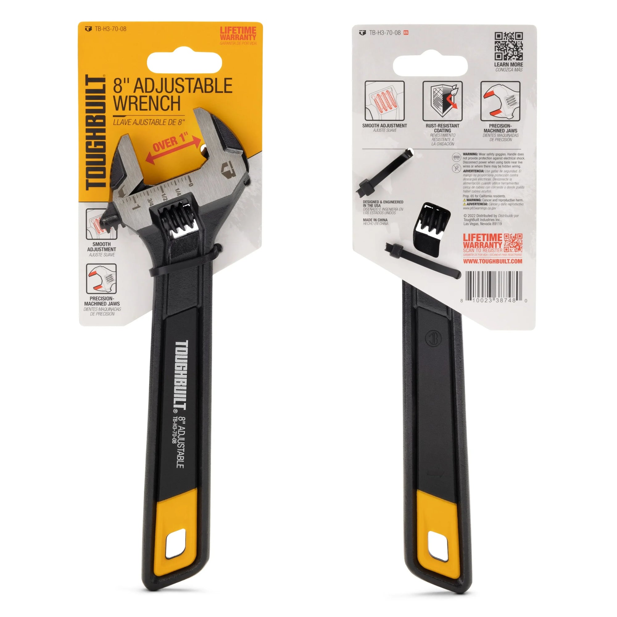 TOUGHBUILT Adjustable Wrench Set - 8" & 10" Precision Tools