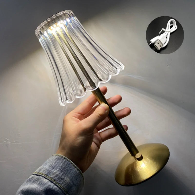 Modern Minimalist LED Table Lamp - Rechargeable and Dimmable Night Light