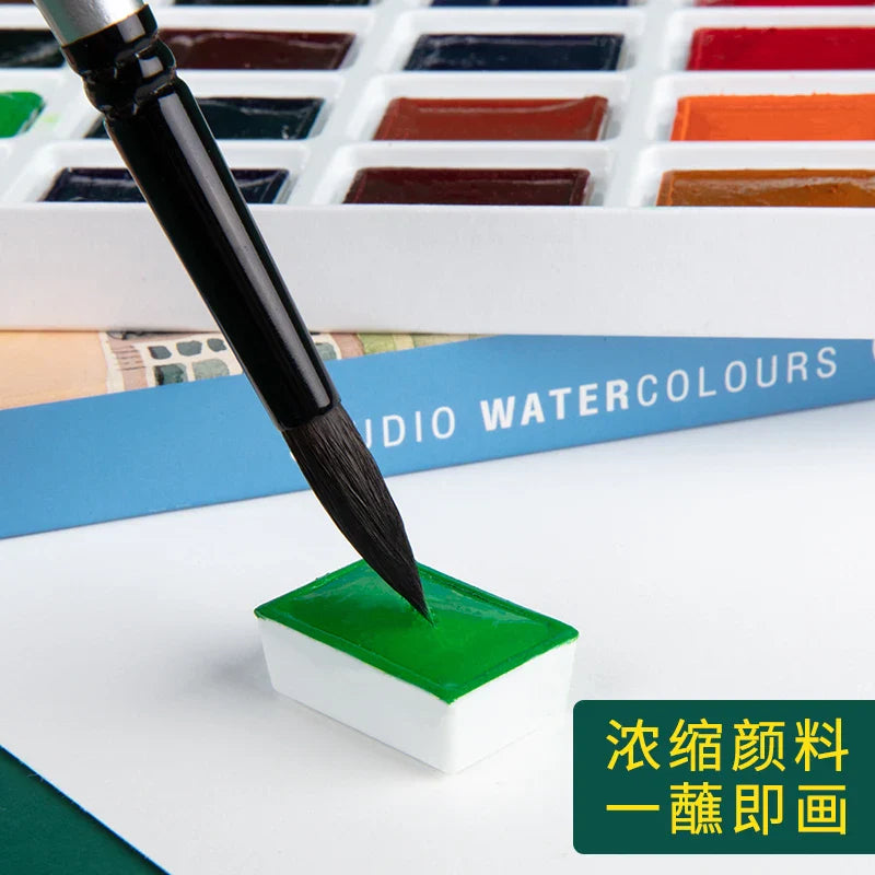 White Nights Artists' Watercolour Paint Set - Vivid Colors in 12/24/36 Pans