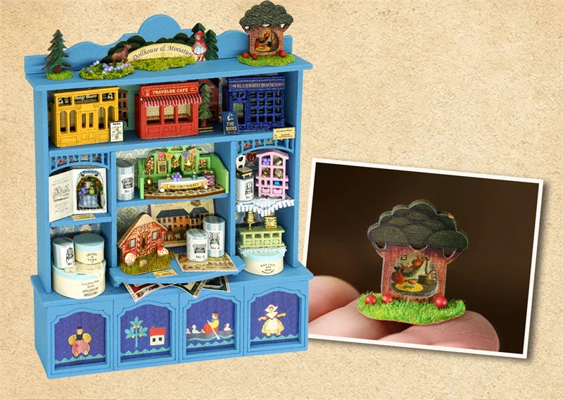 DIY Fairy-Tale Wonderhouse Wooden Miniature Dollhouse Kit with Furniture