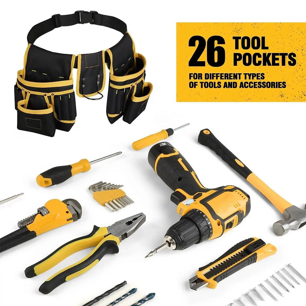 Craftsman Tool Belt with Magnetic Holder, 26 Pockets, Adjustable Fit