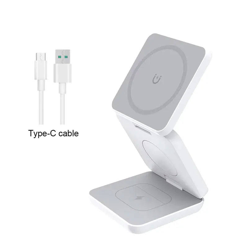 3-in-1 Wireless Charger for iPhone, Watch & AirPods - Magnetic Station
