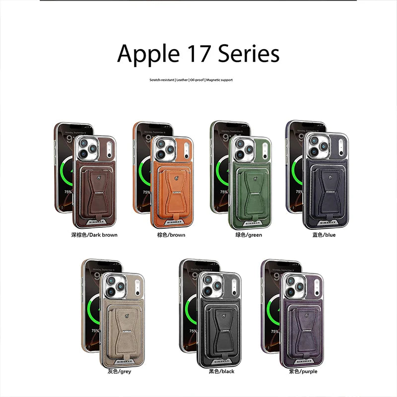 Luxury Magnetic 2-in-1 Leather Wallet Case for iPhone 17 Pro Max