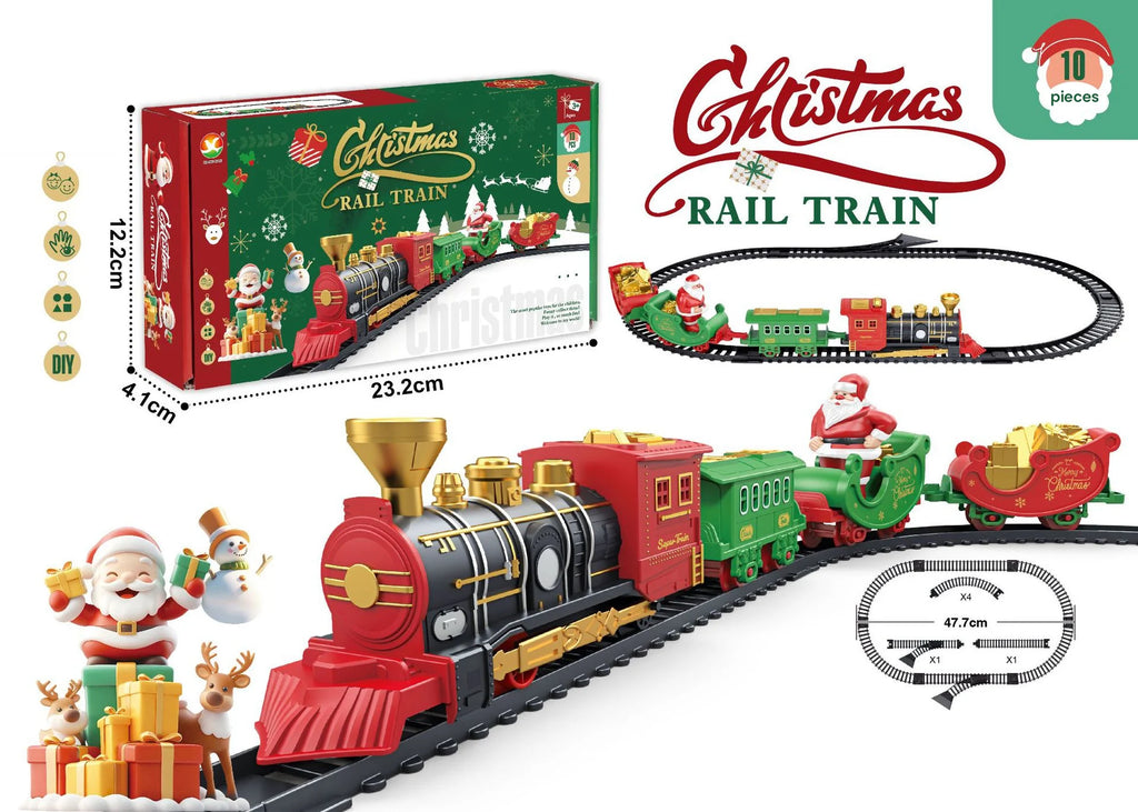 Festive Remote Control Electric Train Set with Lights & Sound - Holiday Fun
