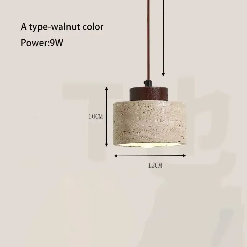 Pumous Yellow Stone LED Pendant Lamp - Modern Retro Chandelier