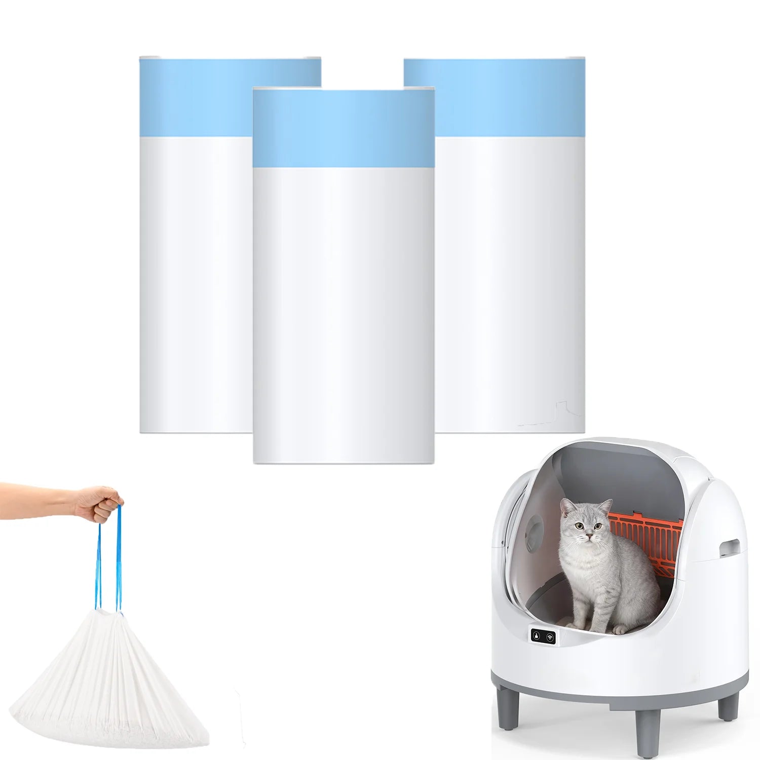 Smart Self-Cleaning Litter Box with WiFi Control for Cats