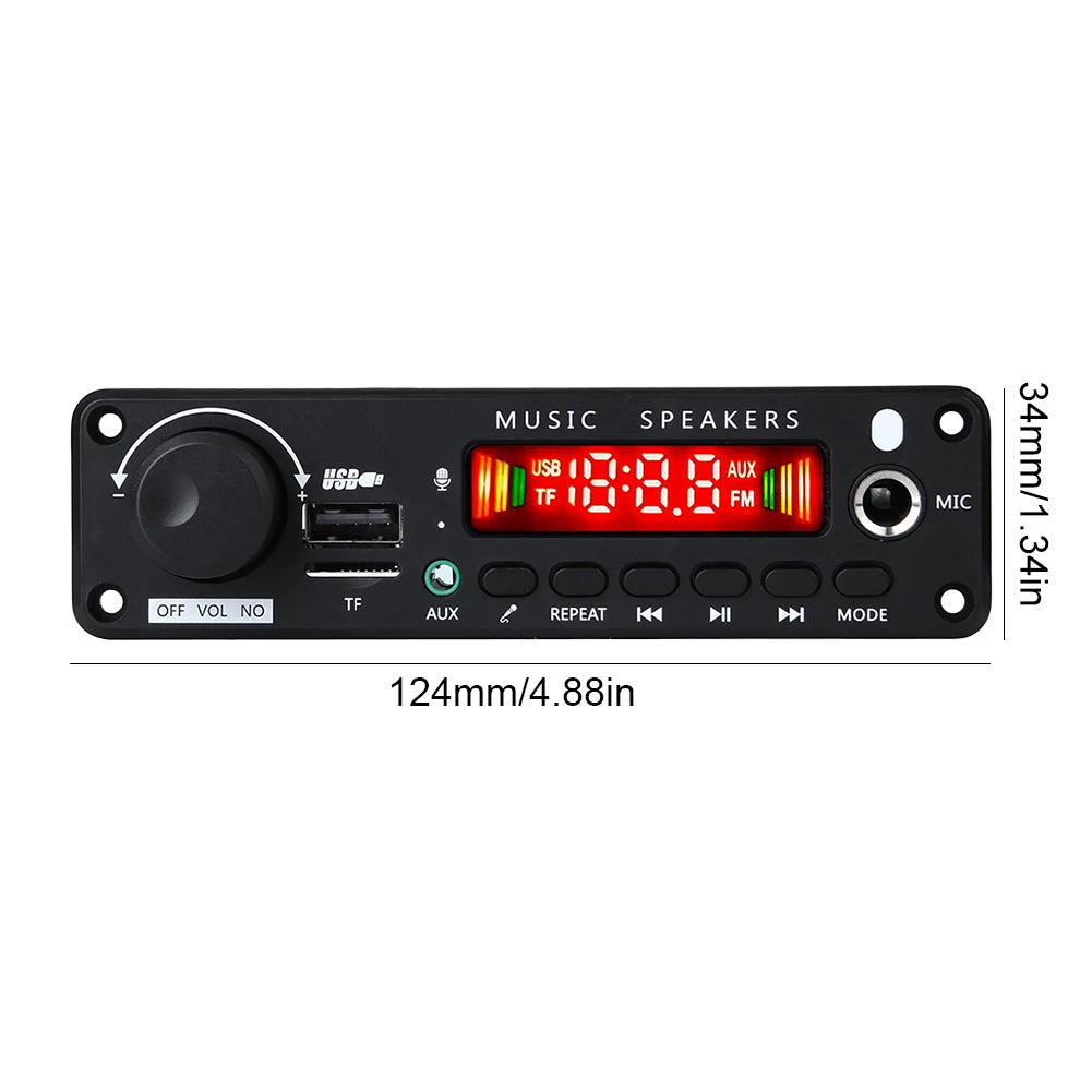 150W Bluetooth Car MP3 Player with Karaoke & Recording Features