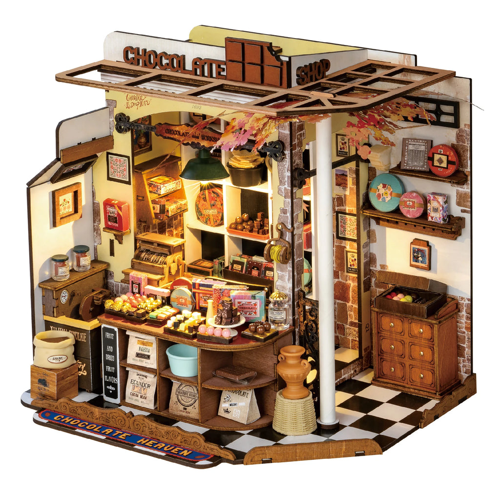 ROBOTIME Vintage Miniature Dollhouse Kit - DIY Craft & Home Decor