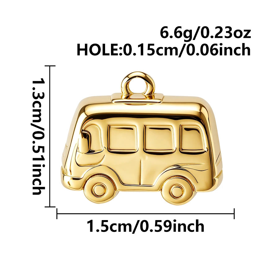 4pcs Funny Transportation Charms - Stainless Steel Pendants for DIY