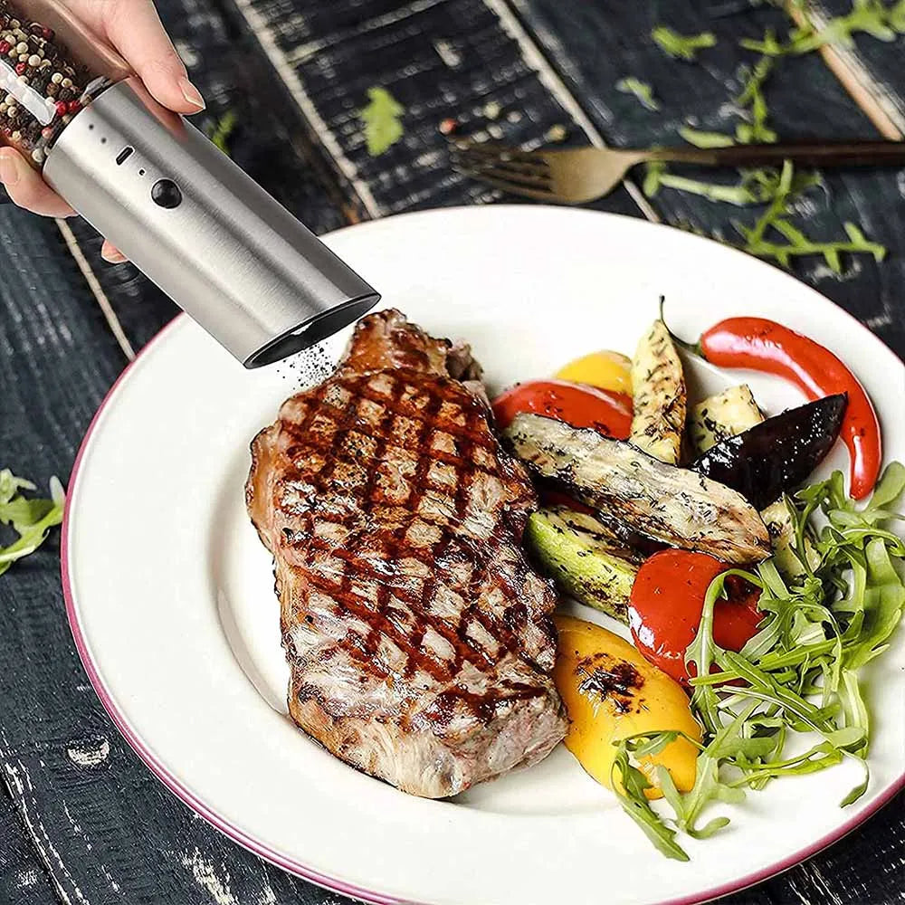 USB Rechargeable Electric Salt & Pepper Grinder Set - Automatic & Eco-Friendly