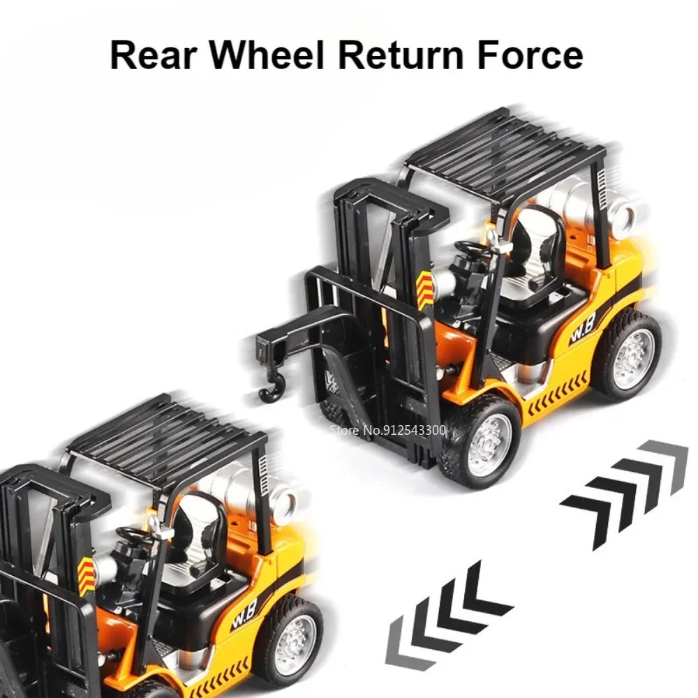 1:24 Diecast Crane Forklift Model with Sound & Light Functions