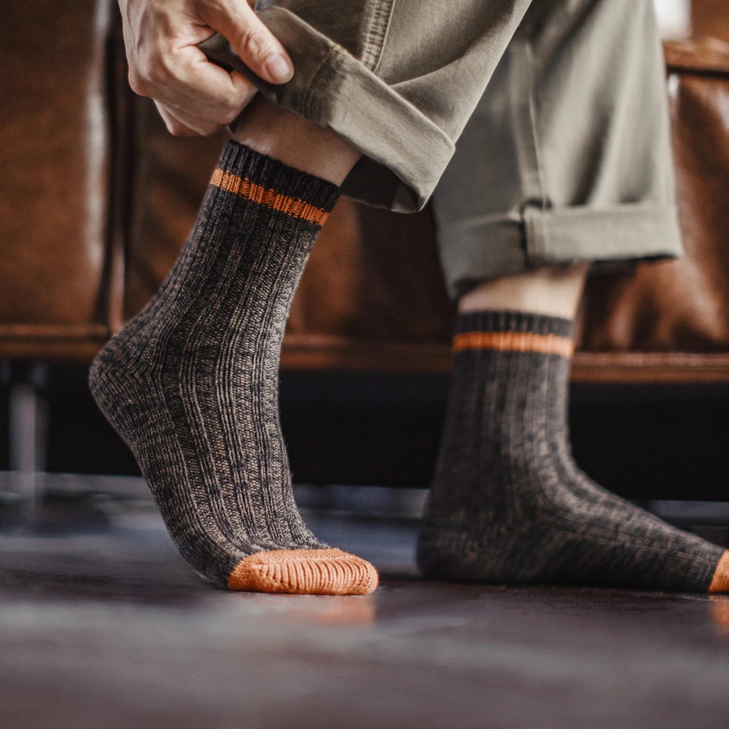 Maden Men's 3-Pack Wool Blend Thermal Mid-Calf Socks Set