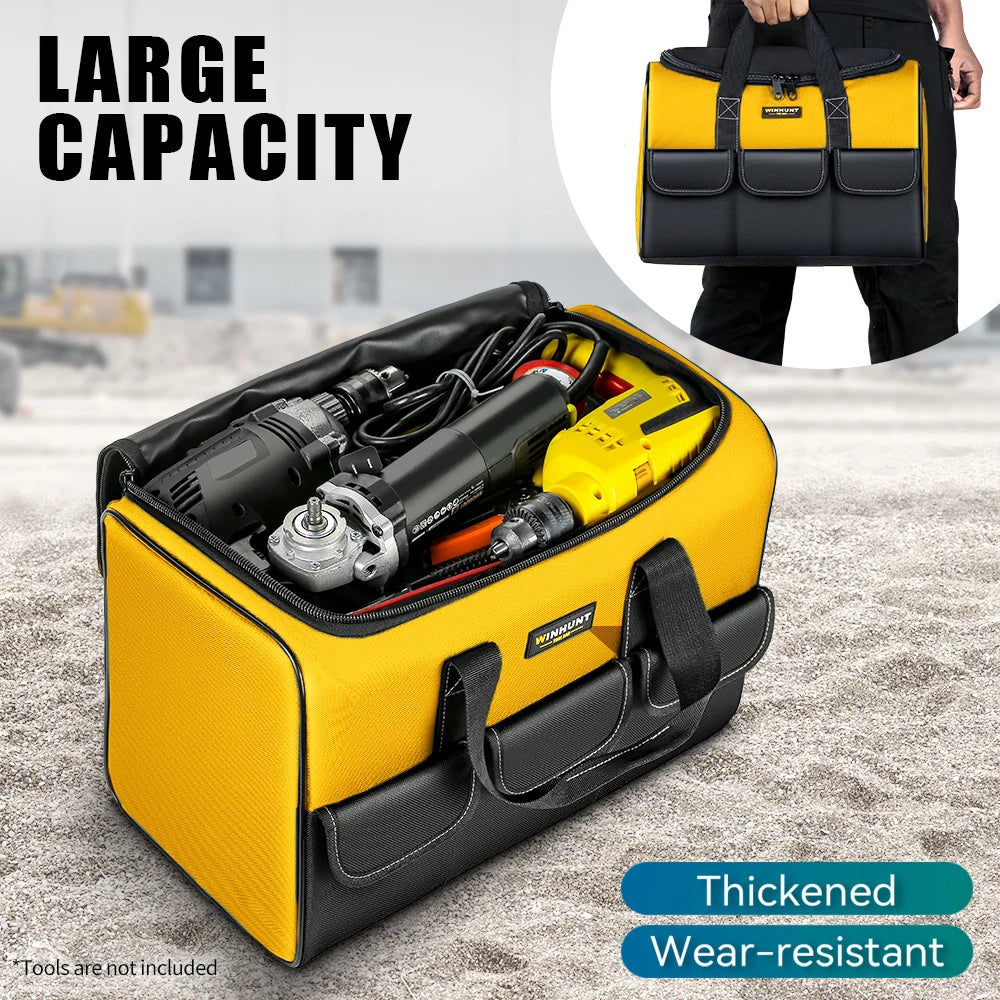 Large 17 Inch Tool Bag with 6 Exterior Pockets - Ideal for DIY Projects