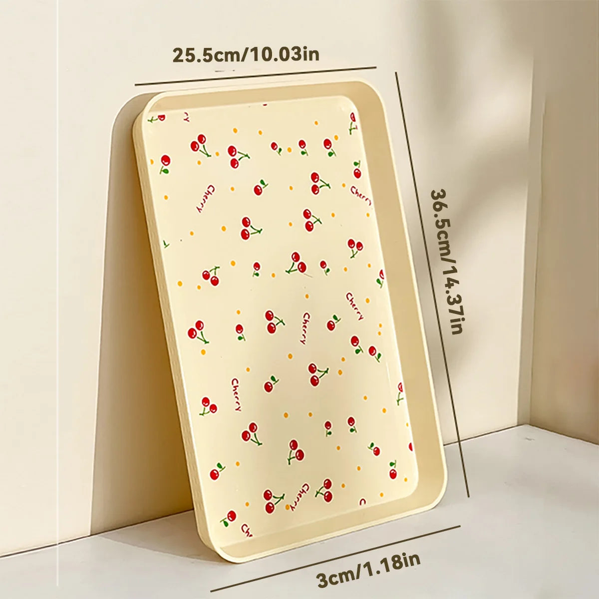 Cherry Pattern Decorative Serving Tray for Home & Kitchen