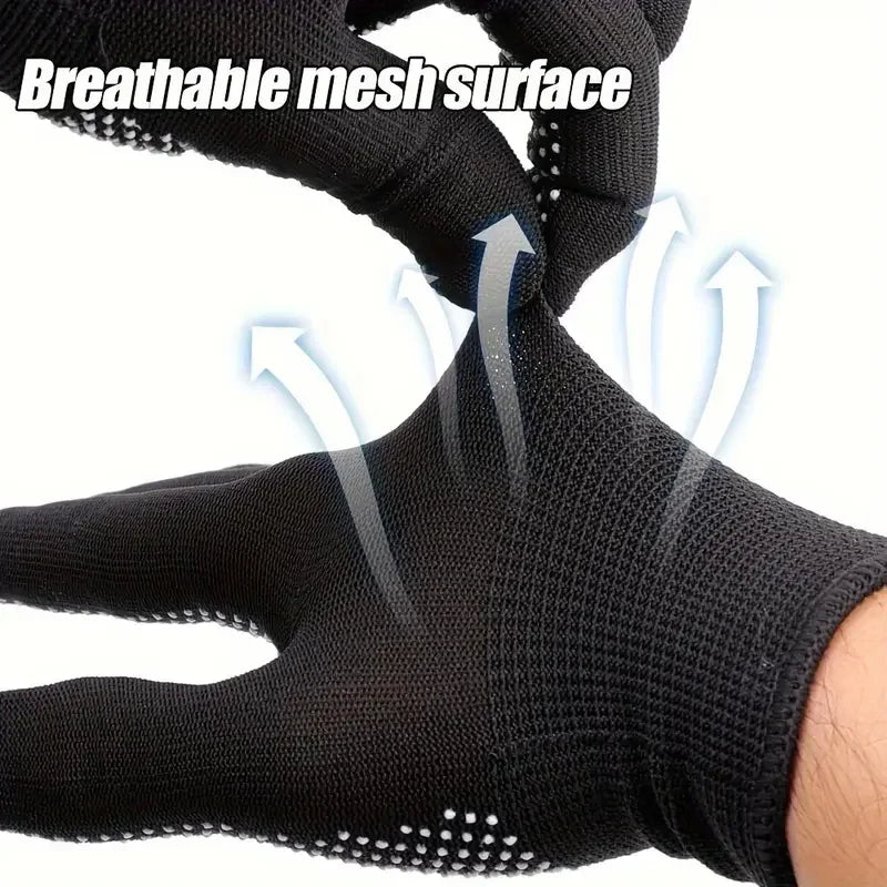 10PC Breathable Nylon Gloves - Non-Slip for Cycling, Fishing & Camping