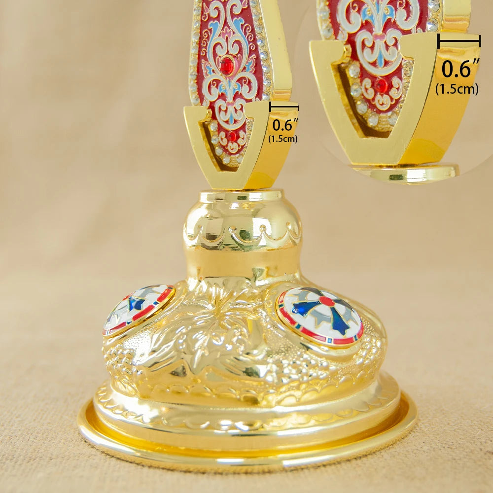 Gold-Plated Cross Stand - Elegant Religious Home Decor