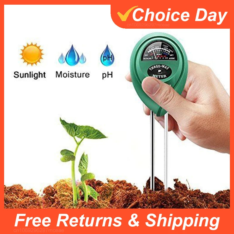 3-in-1 Soil PH Meter & Moisture Tester for Healthy Plants