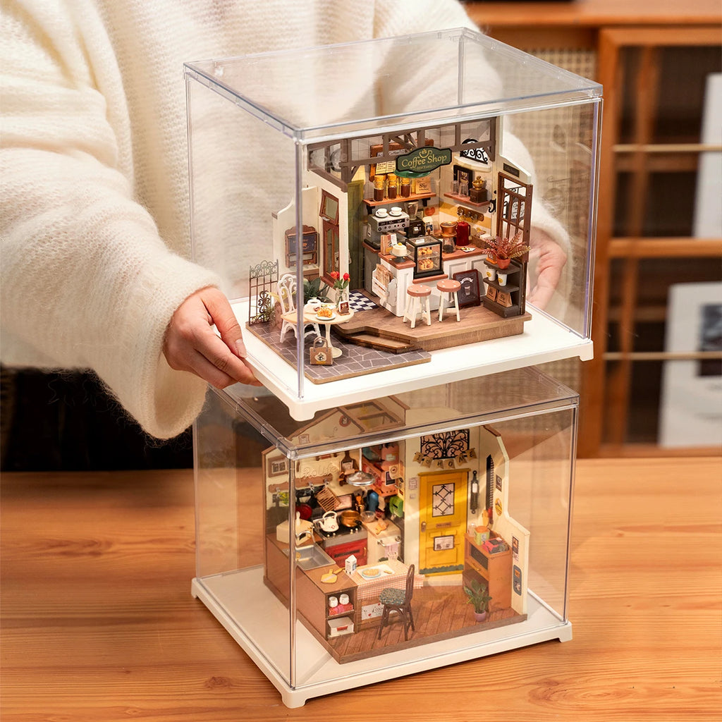 Robotime Dust Proof Miniature Dollhouse Display Box - Easy Assembly