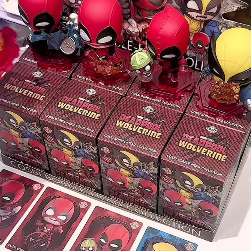 Cute Deadpool & Wolverine Q-Version Anime Figures - Kawaii Collectible