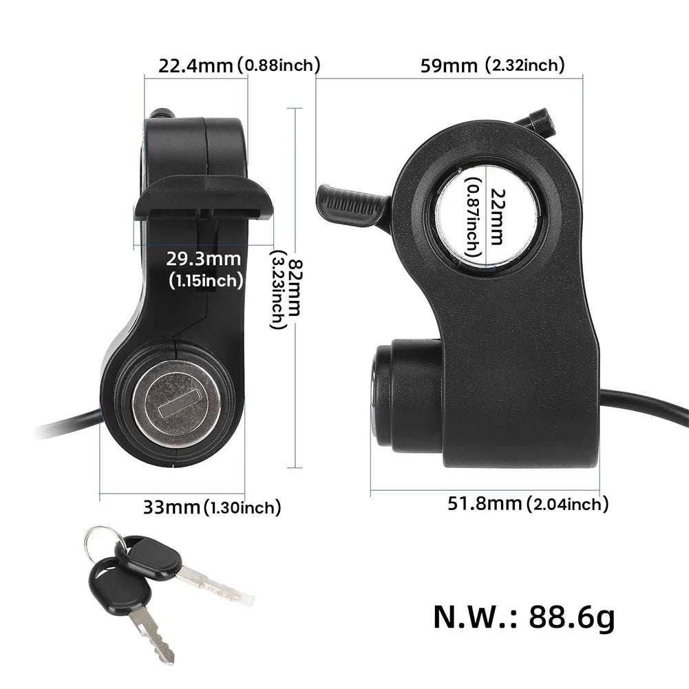 Throttle & Key Set for Kukirin G2 Max/Pro - Secure Lock & Smooth Control