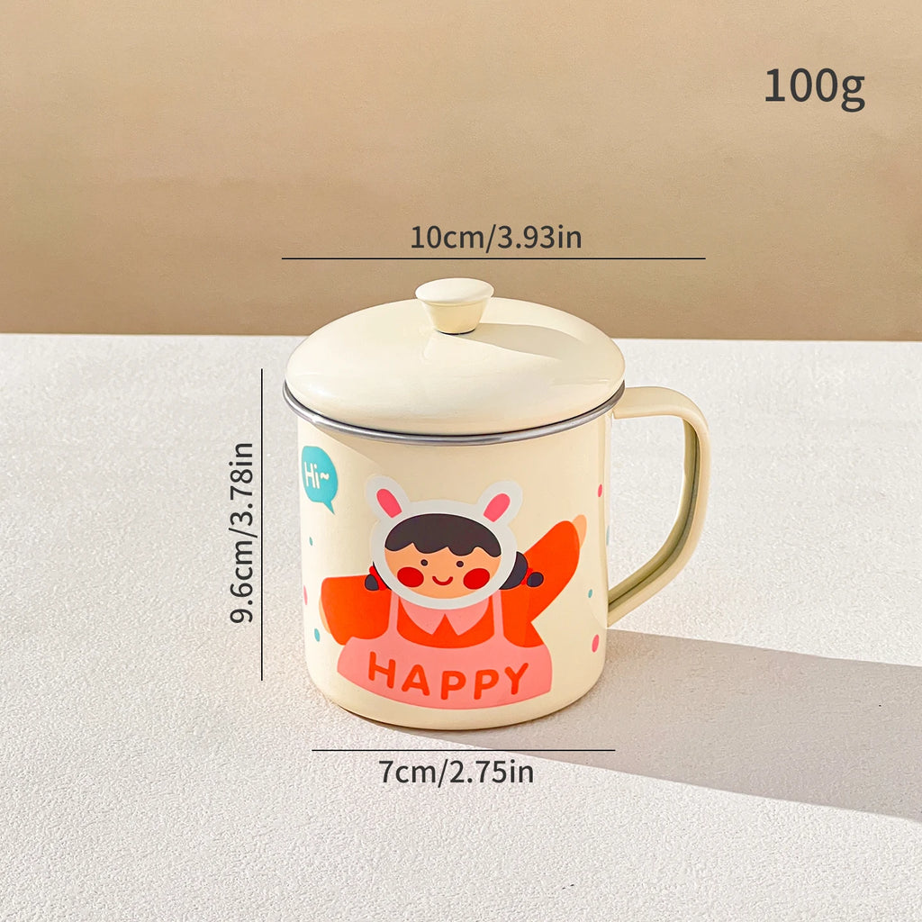 Cute 250ML Stainless Steel Kids Milk Cup - Anti-Scald Portable Tumbler