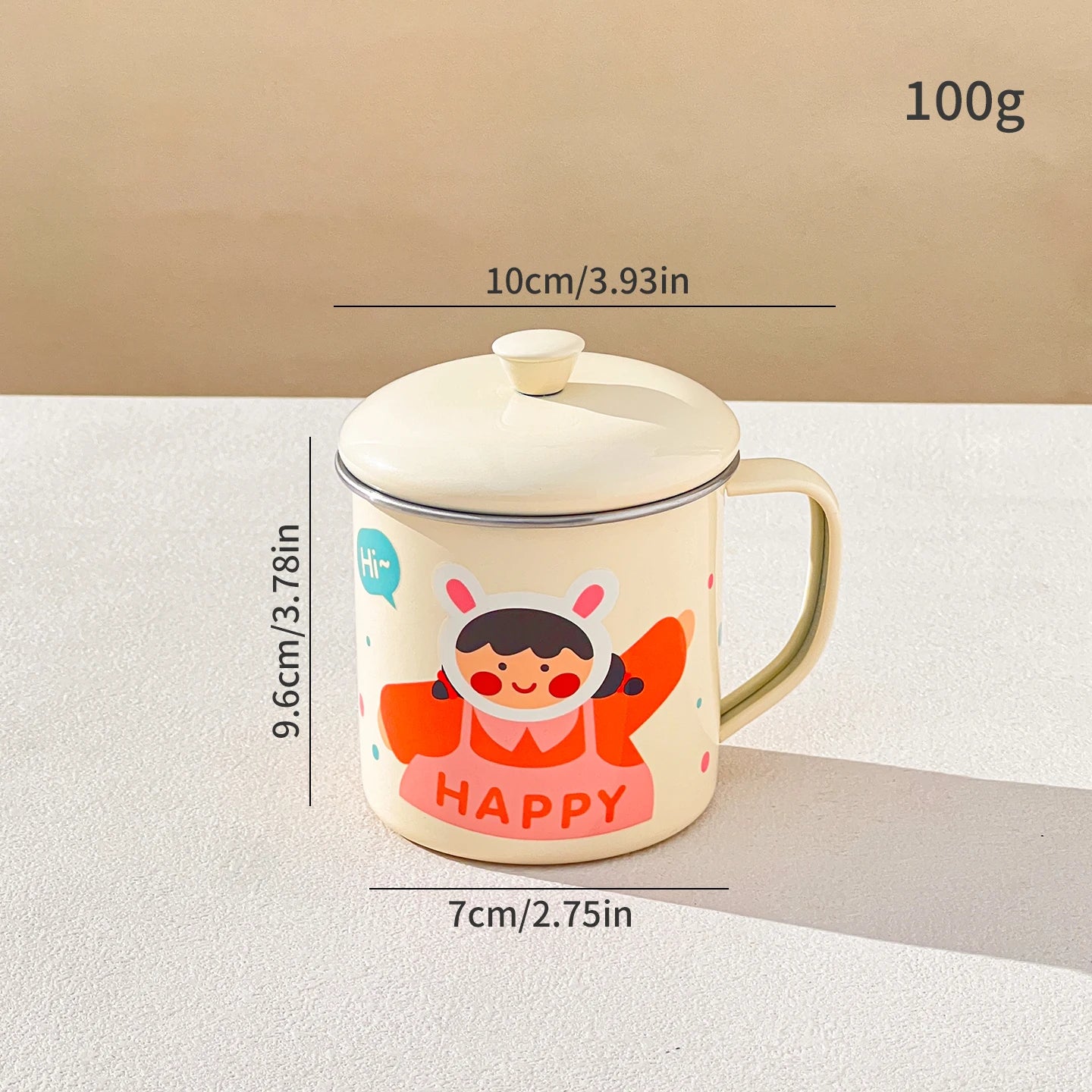 Cute 250ML Stainless Steel Kids Milk Cup - Anti-Scald Portable Tumbler