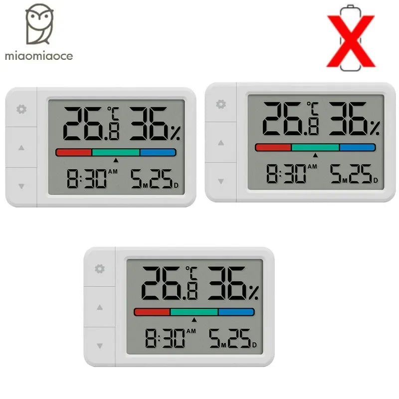 Miaomiaoce Mini Thermometer Hygrometer with LCD Display & Clock